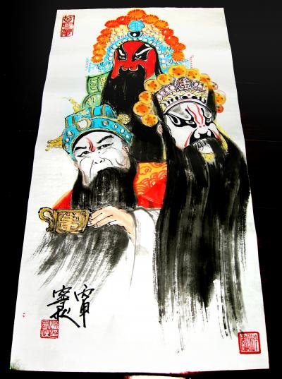 潘宁秋日记-国画《脸谱》
四尺四开69cmX35cm【图7】