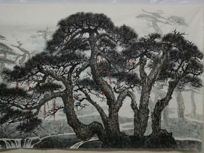 于立江日记-丈二新作《泉韵松声》，尺寸363cm x 145cm
空山新雨后，天气晚来秋，【图7】