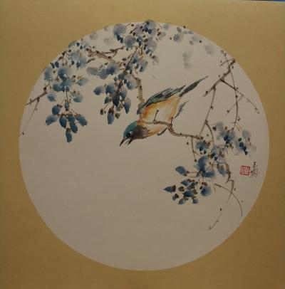 李玉凤日记-花鸟扇面【图1】