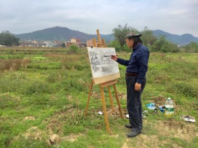 叶仲桥生活-3月17日组织市美协二十多名画家到罗定市罗平镇长岗坡写生活动，早上七点多出发、经【图4】