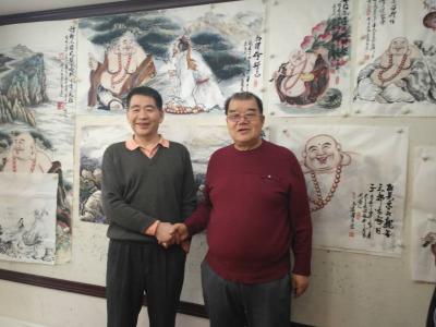 尚建国生活-四十多年的战友来我的工作室参观指导！【图1】