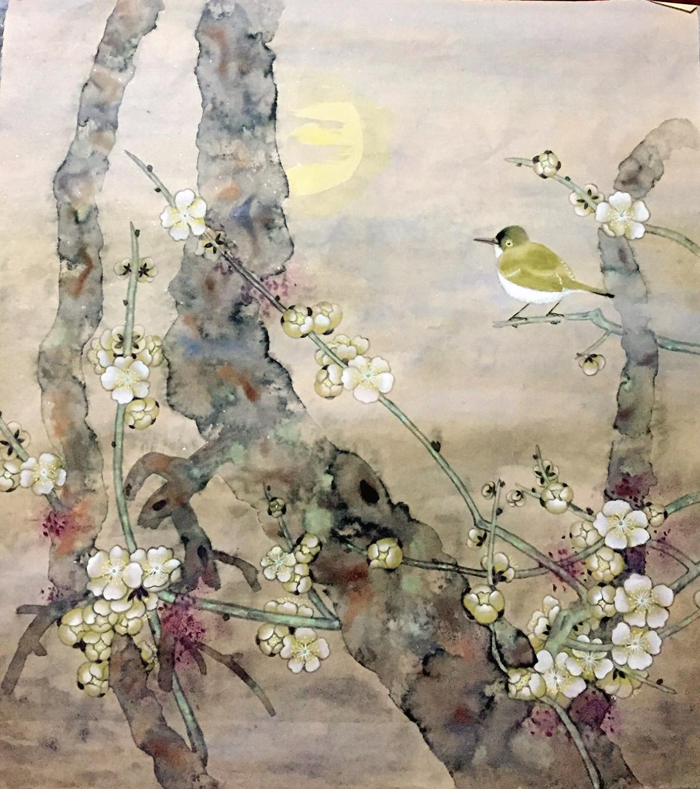 杨凌国画作品《花好月圆》