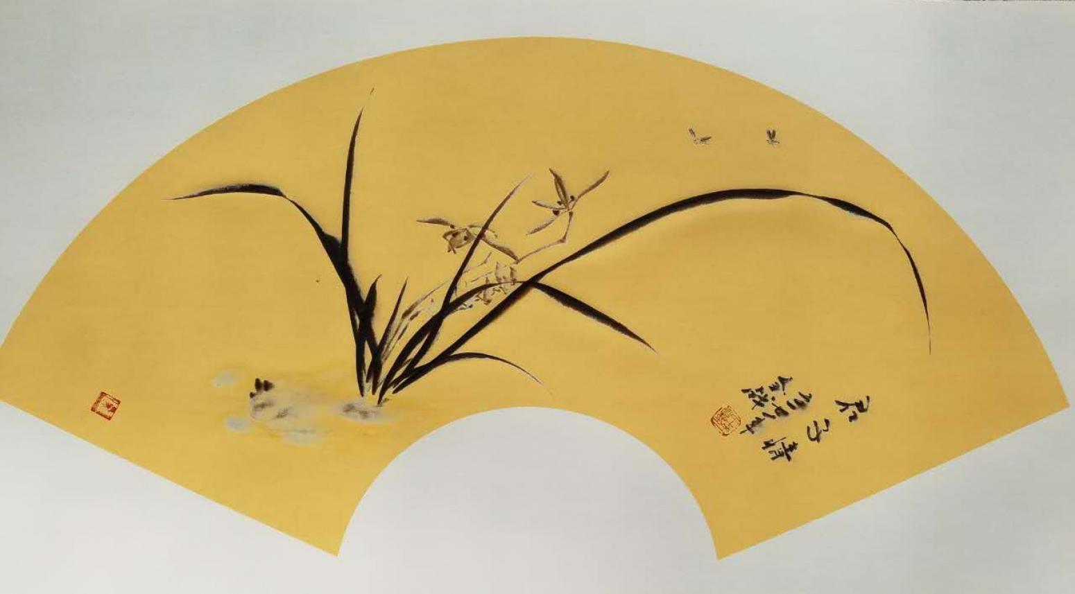 王全战手工作品《烙画-扇面》