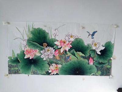 胡记领日记-四尺荷花和鱼系列，胡记领【图6】