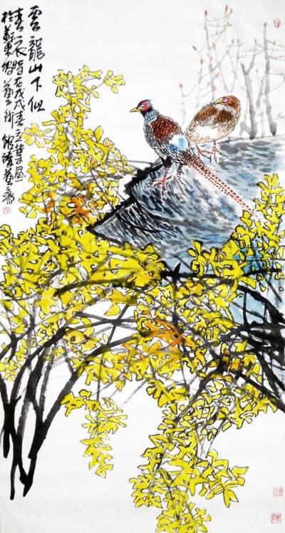 徐立业日记-国画《云龙山下似春意 》 ，六尺整纸 ，180*98厘米，徐立业【图1】