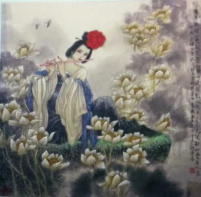 孙逢春日记-我历年画的巾帼群英图
《麻姑献寿图》，《浣纱图》，《白秋练》，《踏雪寻梅图》【图11】