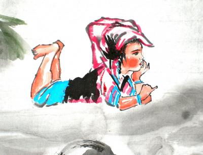 潘宁秋日记-《春早图》四尺四开69cmX34.5cm【图5】