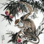 田光荣日志-四尺斗方《申猴》，田光荣国画作品【图1】