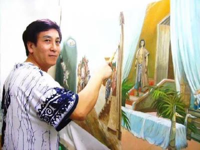 张恒久日记-张恒久代表作品：163米圣经油画全集，十五米大型油画百年中英街，十一米大型油画天【图6】