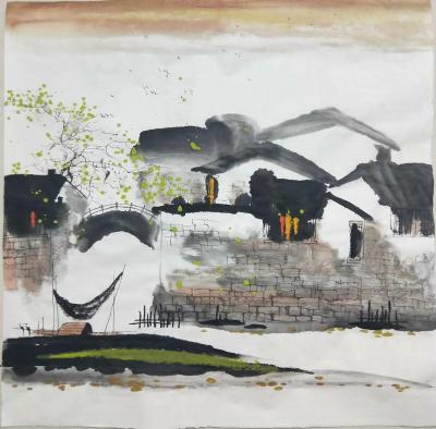 李振军日记-国画山水，四尺斗方水乡作品，，喜欢私聊
李振军【图1】