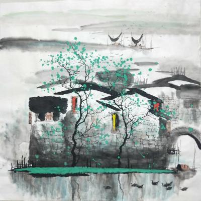 李振军日记-国画山水，四尺斗方水乡作品，，喜欢私聊
李振军【图2】