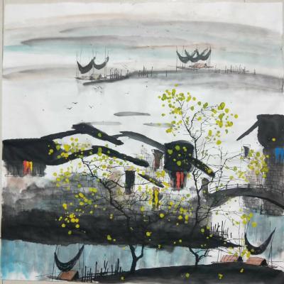 李振军日记-国画山水，四尺斗方水乡作品，，喜欢私聊
李振军【图4】