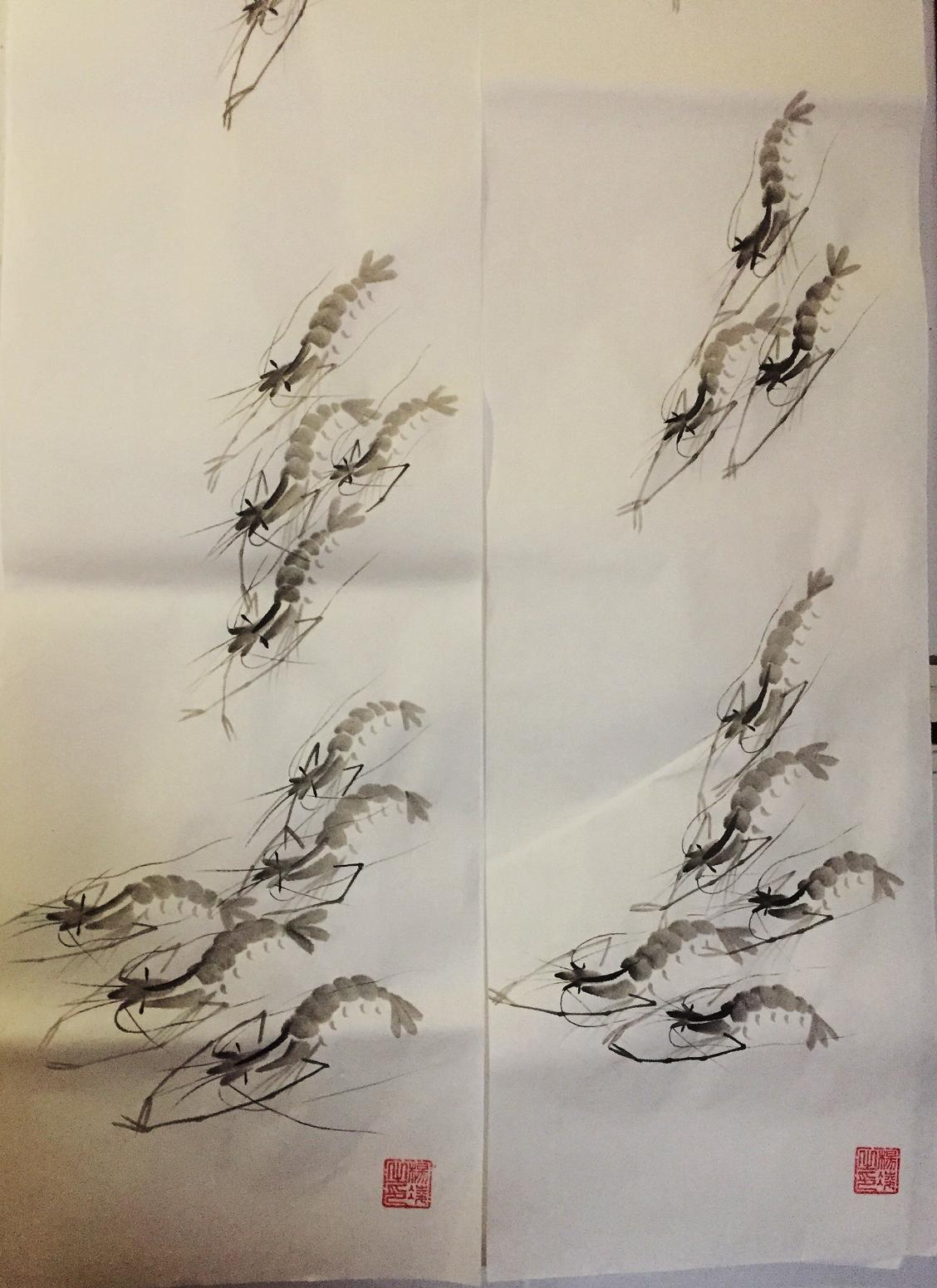 杨凌国画作品《虾》【图0】