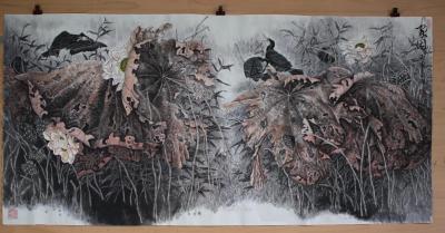 田牧日记-田牧作品家园系列，每一笔都蕴含着高超的功力和丰富的经验，笔墨和构图都堪称佳作，如【图1】