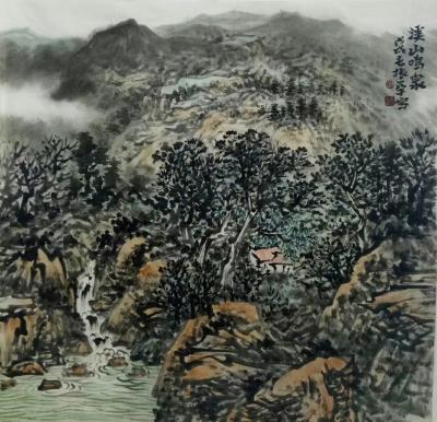 杨振华日记-细水潺湲归山涧，断云含雨绕苍山。一点心得，不足处请大家指导。杨振华国画作品【图2】