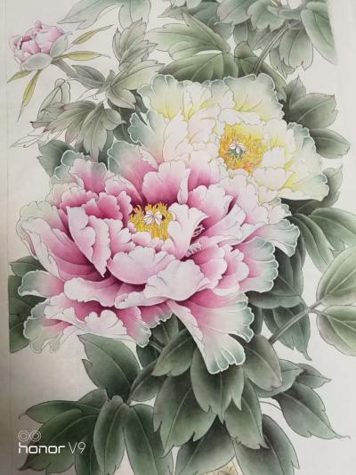 孙静涛日记-新画的工笔画《富贵有余》四条屏，请各位老师指导。
孙静涛 画【图5】