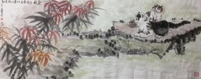 柳士才日记-金秋的收获……双雄守护着丰收的季节果实……！！！祝福得到此幅画作的人，财富满满…【图1】