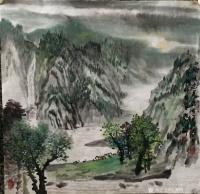 艺术家陈秀梅日记:《秋山余晖胜朝霞》《山乡春意》
很久没晒画了，近期画的小斗【图2】