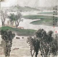 艺术家陈秀梅日记:《秋山余晖胜朝霞》《山乡春意》
很久没晒画了，近期画的小斗【图3】