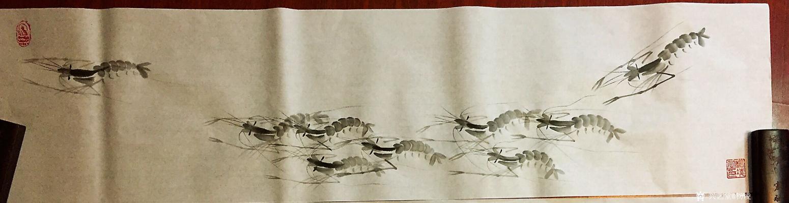 杨凌国画作品《遨游》