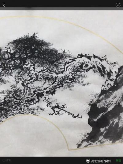 罗树辉日记-国画扇面《蛟龙出海》。新完成，分享与众好友。【图3】