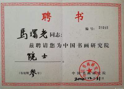 马曙光荣誉-马曙光聘仼和获奖证书，，，，【图3】