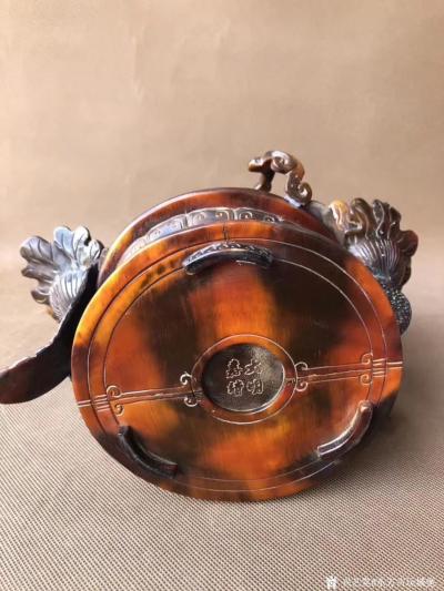 东方古玩城堡收藏-回流老牛角雕刻观音佛像摆件，细节如图，尺寸34×27×17厘米，喜欢的聊我【图7】