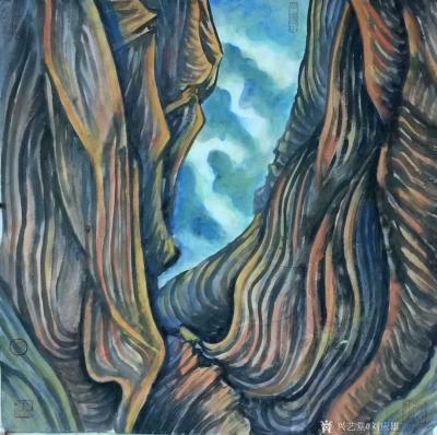 刘应雄日记-刘应雄美國之旅中国画作品（二）------羚羊谷的旋律。美國羚羊谷是北美印地安人【图4】