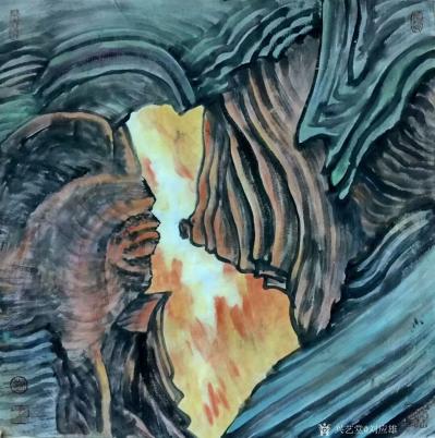 刘应雄日记-刘应雄美國之旅中国画作品（二）------羚羊谷的旋律。美國羚羊谷是北美印地安人【图5】