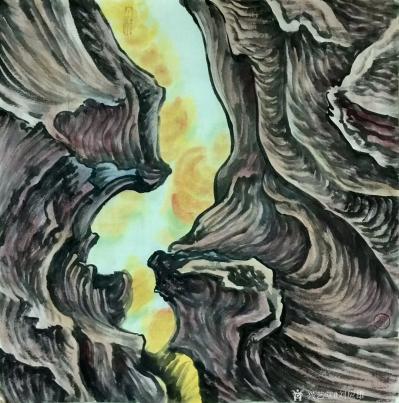 刘应雄日记-刘应雄美國之旅中国画作品（二）------羚羊谷的旋律。美國羚羊谷是北美印地安人【图8】