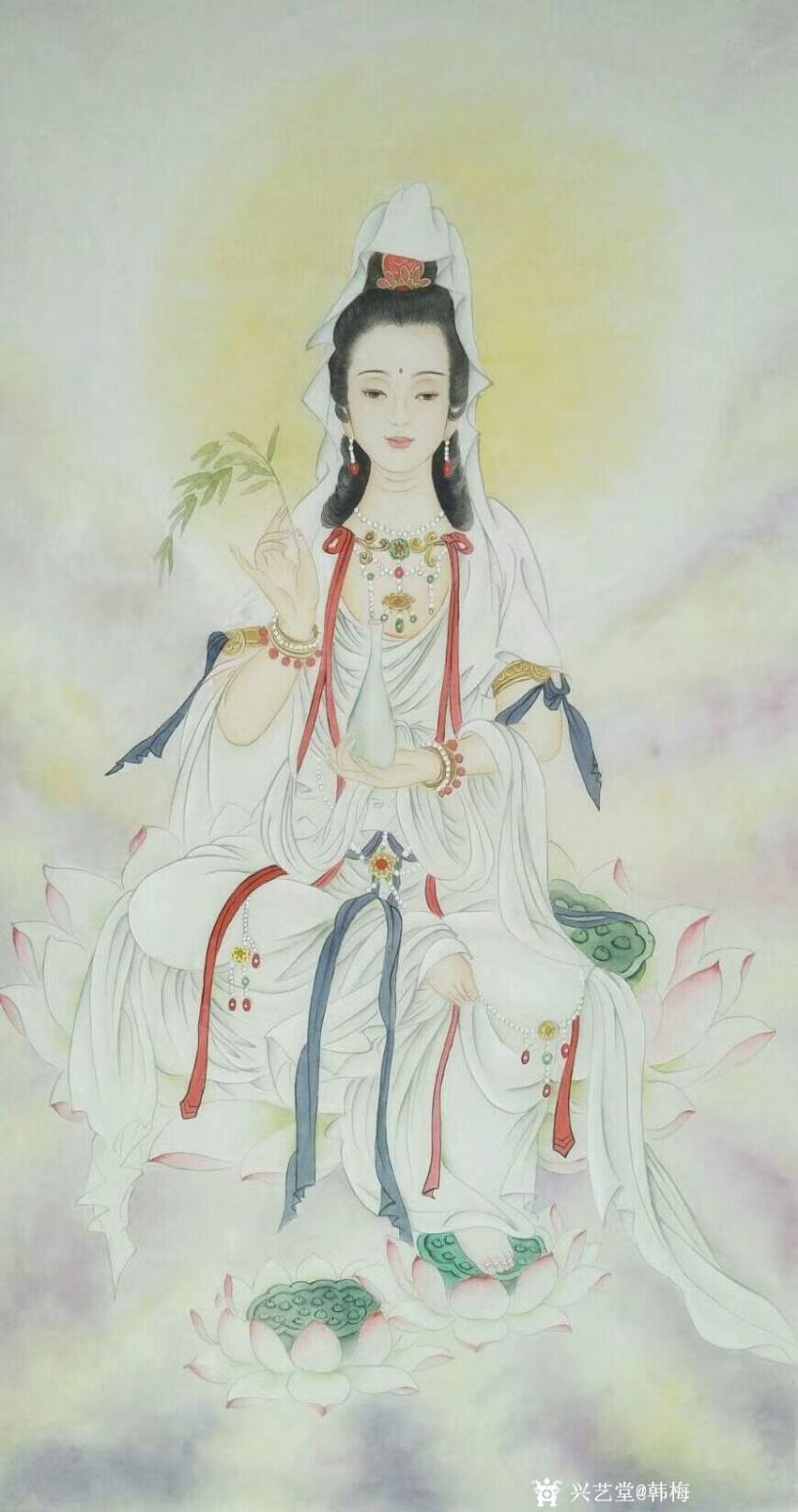 韩梅国画作品《观音》