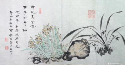 谢昭宏日记-有花真富贵，无事小神仙，楊兰挥毫写意，写人生，闻香怡神如神仙也!谢昭宏国画【图1】