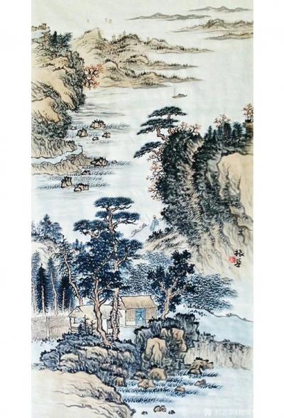 杨振华日记-《清江远眺图》，杨振华国画作品【图1】