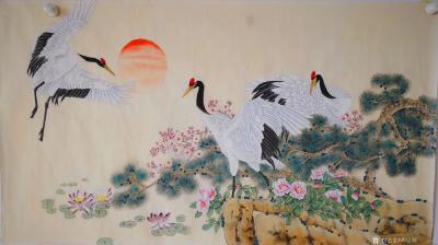 胡记领日记-三尺《松鹤延年》，胡记领【图1】