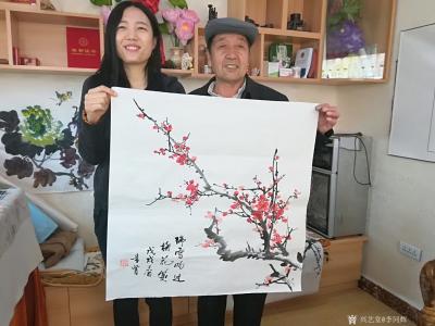 李同辉收藏-庆阳市著名书画家一枝梅刘希贤老师，来天福亿福缘雅阁陇上墨人李同辉书画室交流献艺，【图4】