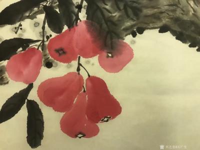 石广生日记-国画《莲雾》
莲雾味淡君莫嫌，
有情饮水心也甜。
山野虽无豪门宴，
满树【图1】