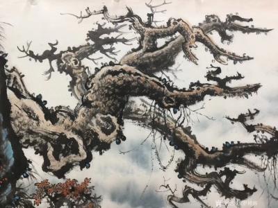 罗树辉日记-新作国画苍松《龙腾》，尺寸四尺整张，
罗树辉【图3】