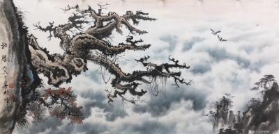 罗树辉日记-新作国画苍松《龙腾》，尺寸四尺整张，
罗树辉【图4】