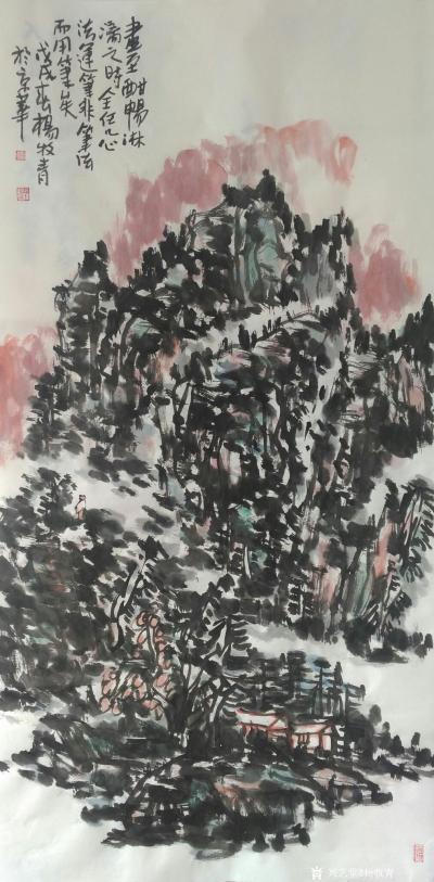 杨牧青日记-款识:画至酣畅淋漓之时，全凭心法运笔，非笔法而用笔矣。戊戌春杨牧青于京华。
规【图1】