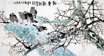 徐立业日记-国画《初春欢歌》， 六尺整纸，徐立业【图1】