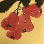 石广生日志-国画《雨后》
昨夜又画南国佳果莲雾，添水珠数点。曰雨后也。【图3】