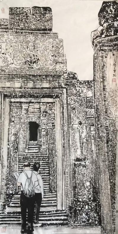 马培童日记-笔法，皴法的传承与创新，我爱吴哥石窟，石窟之宜人，石窟之气魄、石窟之苍茫、石窟之【图4】