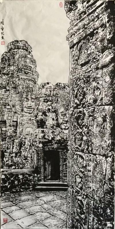 马培童日记-笔法，皴法的传承与创新，我爱吴哥石窟，石窟之宜人，石窟之气魄、石窟之苍茫、石窟之【图5】