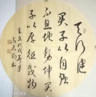 高志刚日记-我的草书创作《天行健，君子以自强不息。地势坤，君子以厚德载物。》
规格：四尺斗【图1】