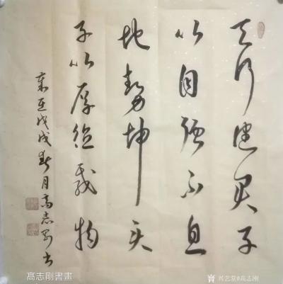 高志刚日记-我的草书创作《天行健，君子以自强不息。地势坤，君子以厚德载物。》
规格：四尺斗【图2】