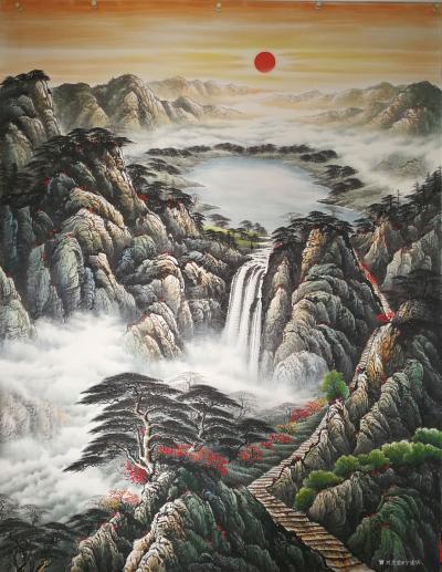 宁建华日记-刚完成的彩墨山水250*190请老师们欣赏指导【图1】