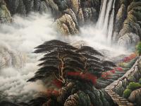 艺术家宁建华日记:刚完成的彩墨山水250*190请老师们欣赏指导【图1】