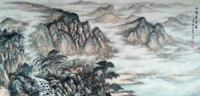 墨丹日记-四尺横幅国画山水，墨丹【图1】