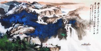 张近生日记-巨 幅 泼 墨 泼 彩 山 水 一一 胜 日 寻 芳。张近生作品【图1】