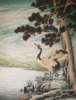 艺术家宁建华日记:半工笔画（松鹤）250*190献给老师们欣赏指导一下【图0】